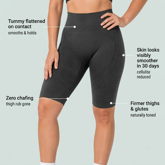 High-Waisted 3D Sculpting Shorts – Anti-Chafing