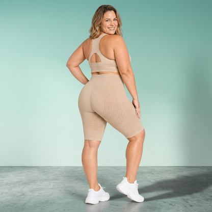 High-Waisted 3D Sculpting Shorts – Anti-Chafing