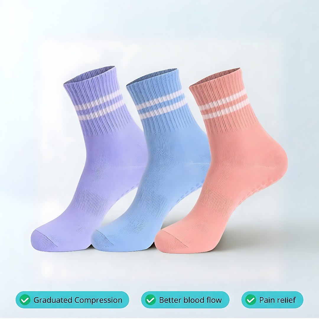 1-Pair of 3D Compression color socks